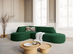 CXL by Christian Lacroix - Sofá de canto esquerdo "Charles" 4 lugares em veludo verde - 273x180x69cm