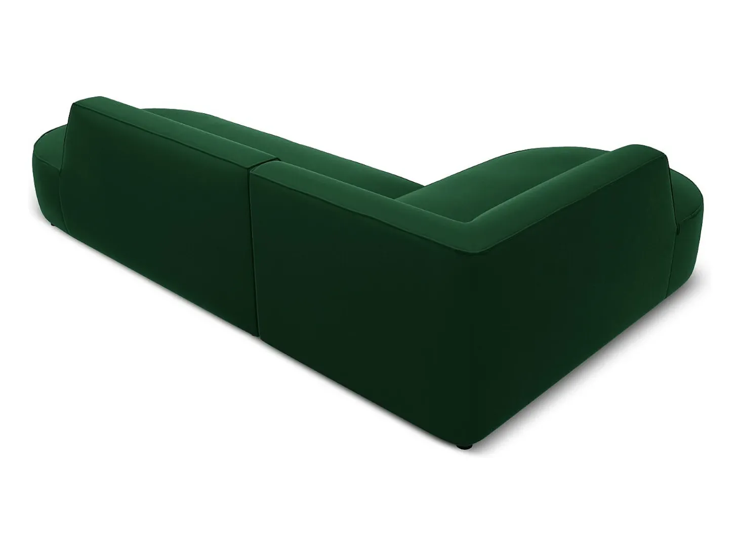 CXL by Christian Lacroix - Sofá de canto esquerdo "Charles" 4 lugares em veludo verde - 273x180x69cm