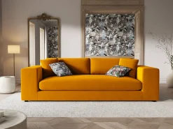 CXL by Christian Lacroix - Sofá "Tendance" 4 lugares em veludo dourado - 262x122x72cm