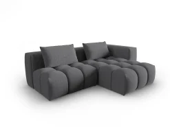 CXL by Christian Lacroix - Sofá modular de canto direito "Lorella" 3 lugares em tecido estrutural cinza - 205x145x70cm