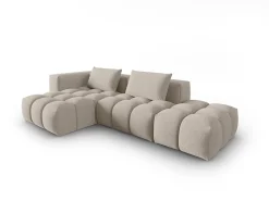 CXL by Christian Lacroix - Sofá modular de canto esquerdo "Lorella" 4 lugares em tecido estrutural areia - 265x145x70cm