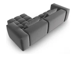 CXL by Christian Lacroix - Sofá modular de canto direito "Lorella" 3 lugares em veludo cimento - 260x145x70cm