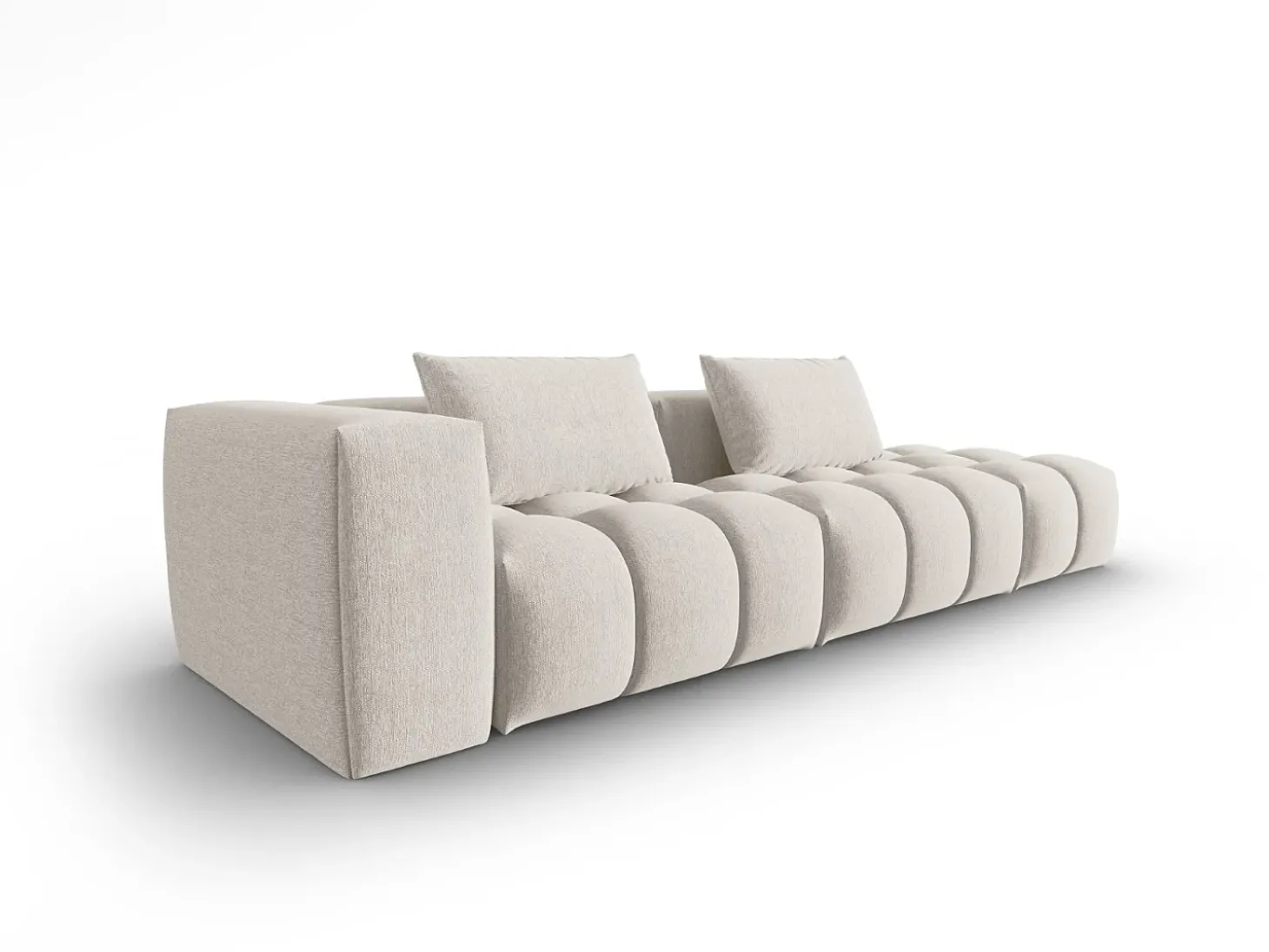 CXL by Christian Lacroix - Sofá modular direito "Lorella" 3 lugares em tecido estrutural bege - 265x85x70cm