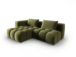 CXL by Christian Lacroix - Sofá modular de canto esquerdo "Lorella" 3 lugares em veludo verde claro - 205x145x70cm