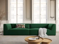 CXL by Christian Lacroix - Sofá "Charles" 4 lugares em veludo verde - 302x93x69cm