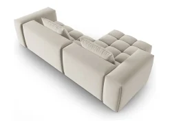 CXL by Christian Lacroix - Sofá modular de canto esquerdo "Lorella" 3 lugares em veludo cru - 260x145x70cm