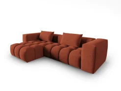 CXL by Christian Lacroix - Sofá modular de canto esquerdo "Lorella" 3 lugares em tecido estrutural coral - 260x145x70cm