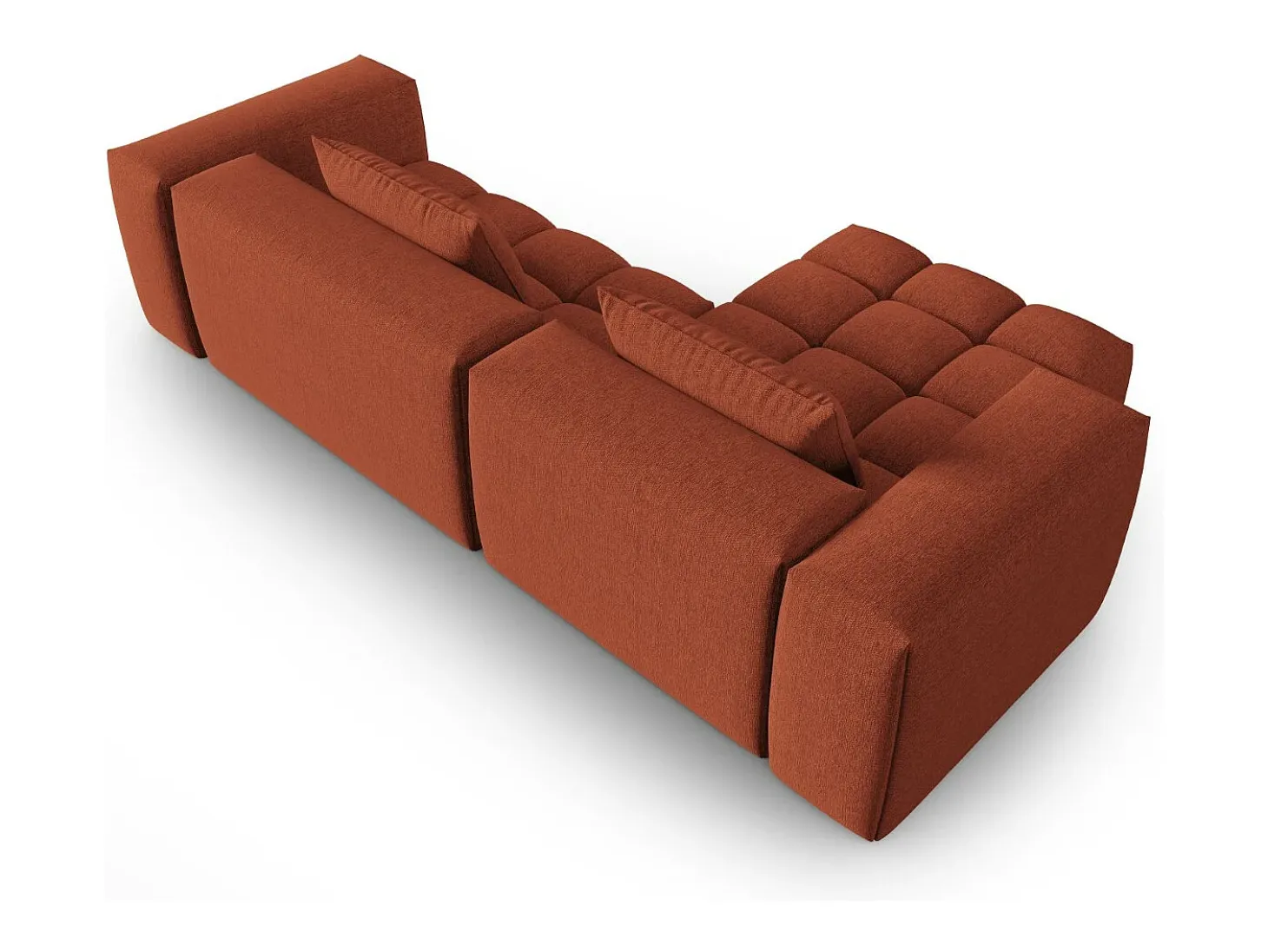 CXL by Christian Lacroix - Sofá modular de canto esquerdo "Lorella" 3 lugares em tecido estrutural coral - 260x145x70cm