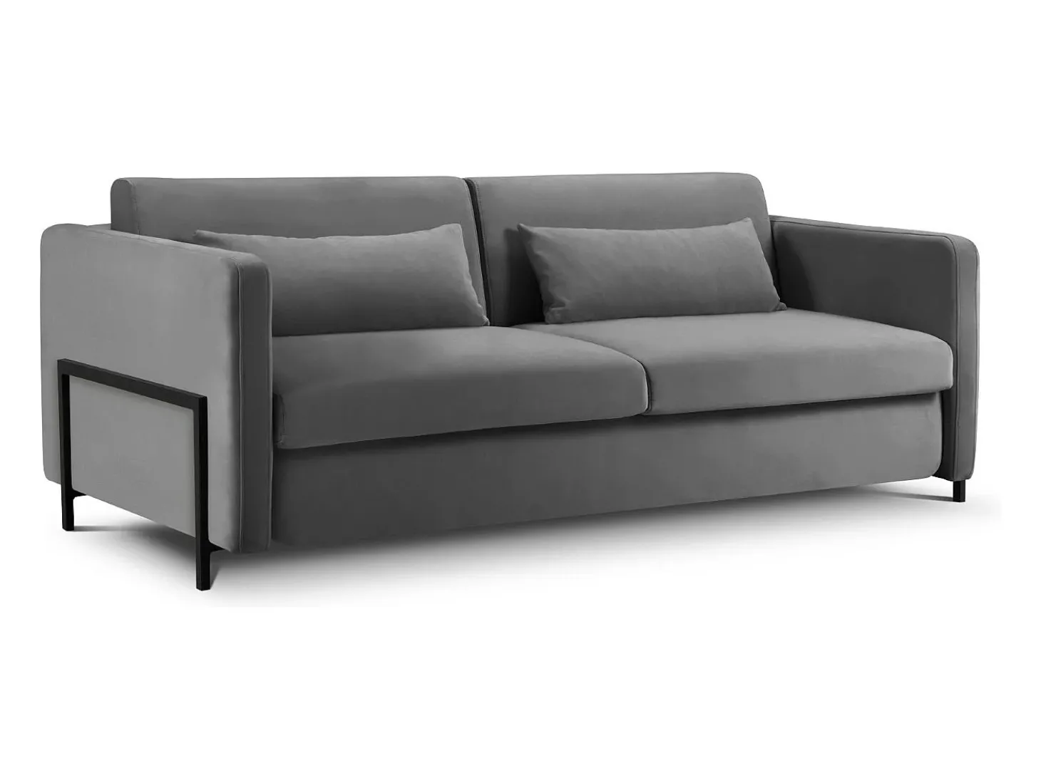 CXL by Christian Lacroix - Sofá-cama "Yanis" 3 lugares em veludo cinza escuro - 202x102x80cm