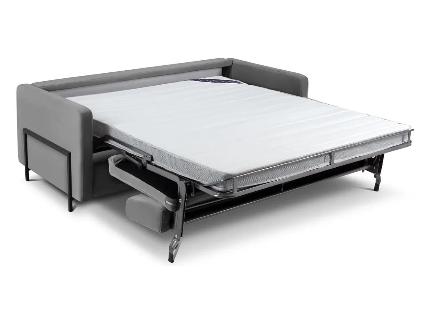 CXL by Christian Lacroix - Sofá-cama "Yanis" 3 lugares em veludo cinza escuro - 202x102x80cm