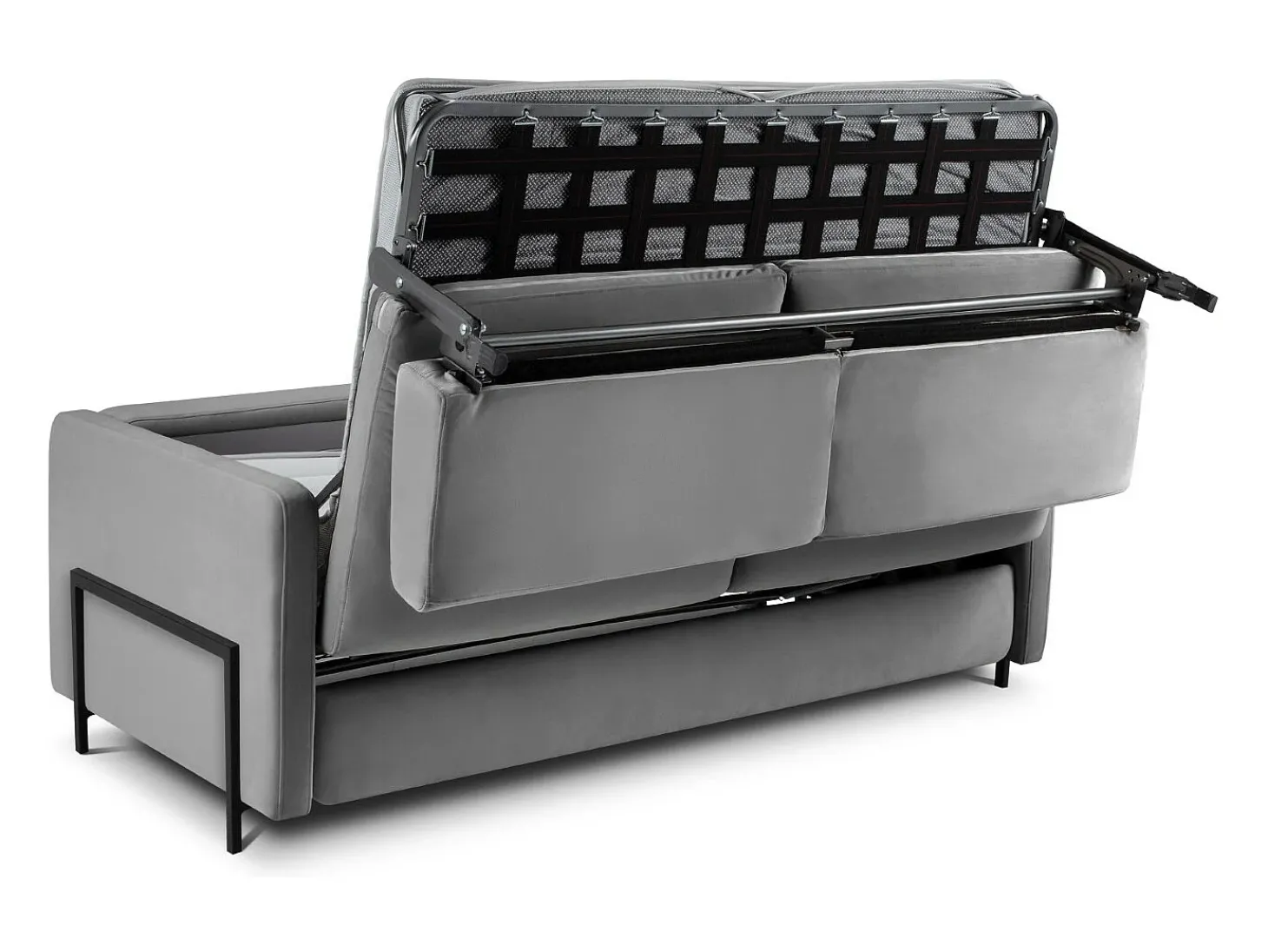 CXL by Christian Lacroix - Sofá-cama "Yanis" 3 lugares em veludo cinza escuro - 202x102x80cm