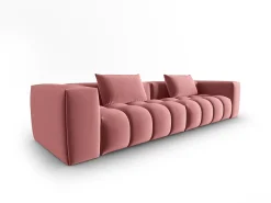 CXL by Christian Lacroix - Sofá modular "Lorella" 5 lugares em veludo salmão - 290x85x70cm