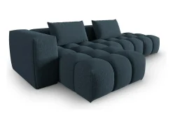 CXL by Christian Lacroix - Sofá modular de canto esquerdo "Lorella" 4 lugares em tecido estrutural azul escuro - 265x145x70cm