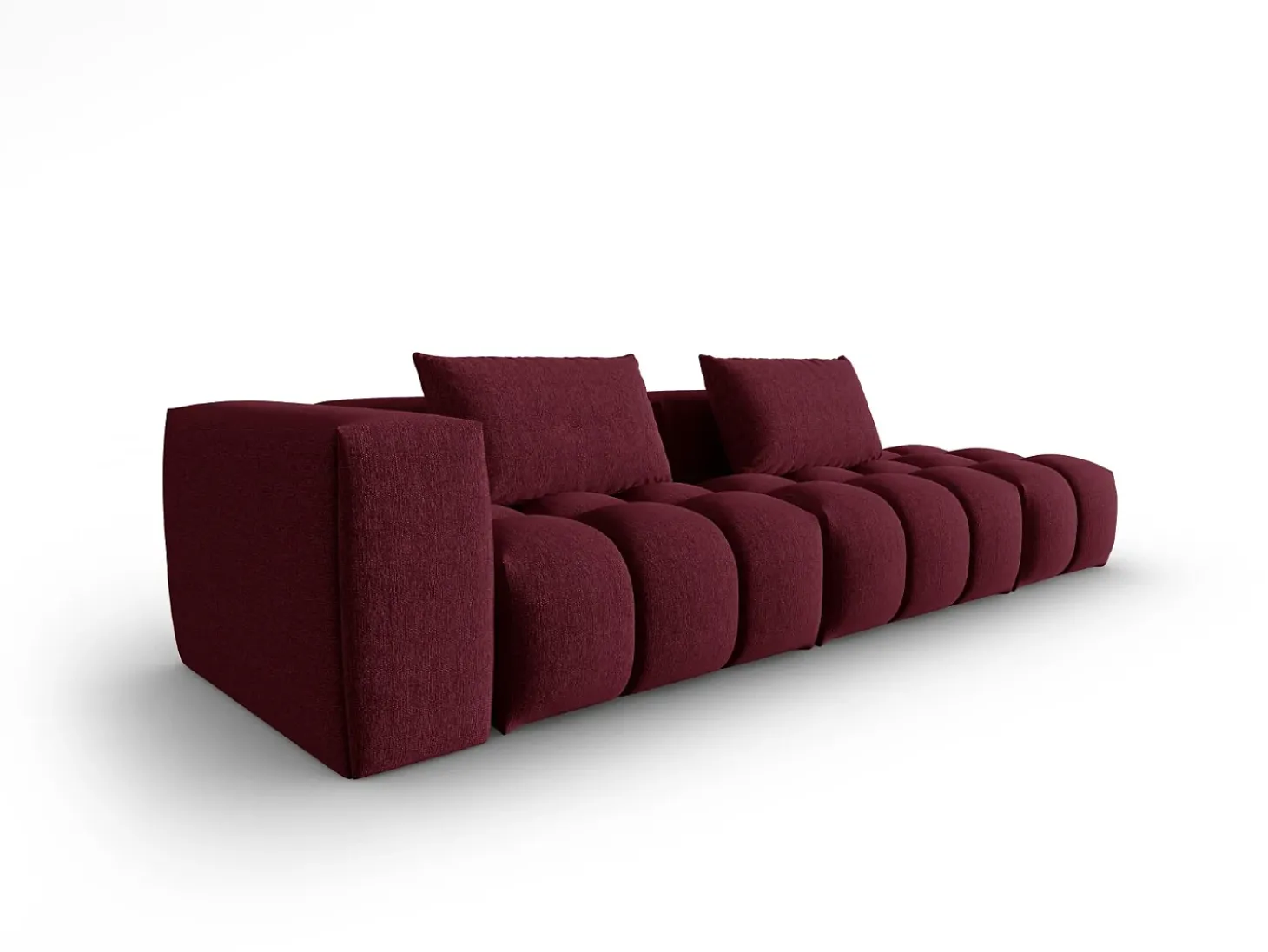 CXL by Christian Lacroix - Sofá modular direito "Lorella" 3 lugares em tecido estrutural bordeaux - 265x85x70cm