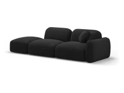 CXL by Christian Lacroix - Sofá modular virado para a esquerda "Lucien" 3 lugares em veludo carvão - 295x90x70cm