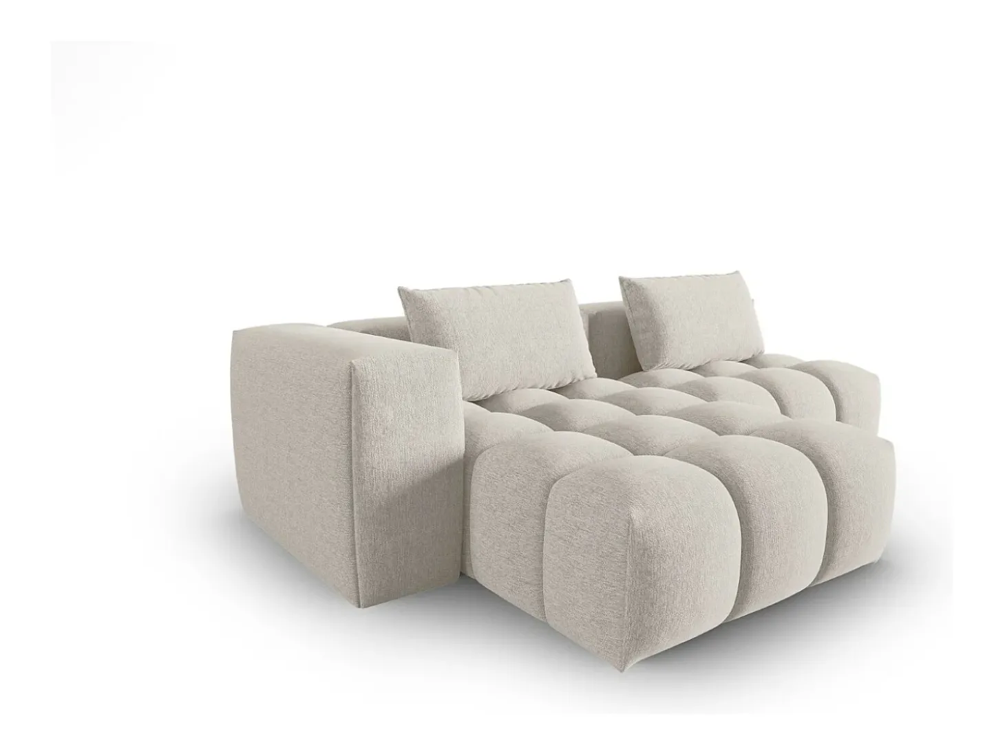 CXL by Christian Lacroix - Sofá modular de canto esquerdo "Lorella" 3 lugares em tecido estrutural bege - 205x145x70cm