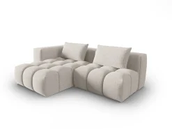 CXL by Christian Lacroix - Sofá modular de canto esquerdo "Lorella" 3 lugares em tecido estrutural bege - 205x145x70cm
