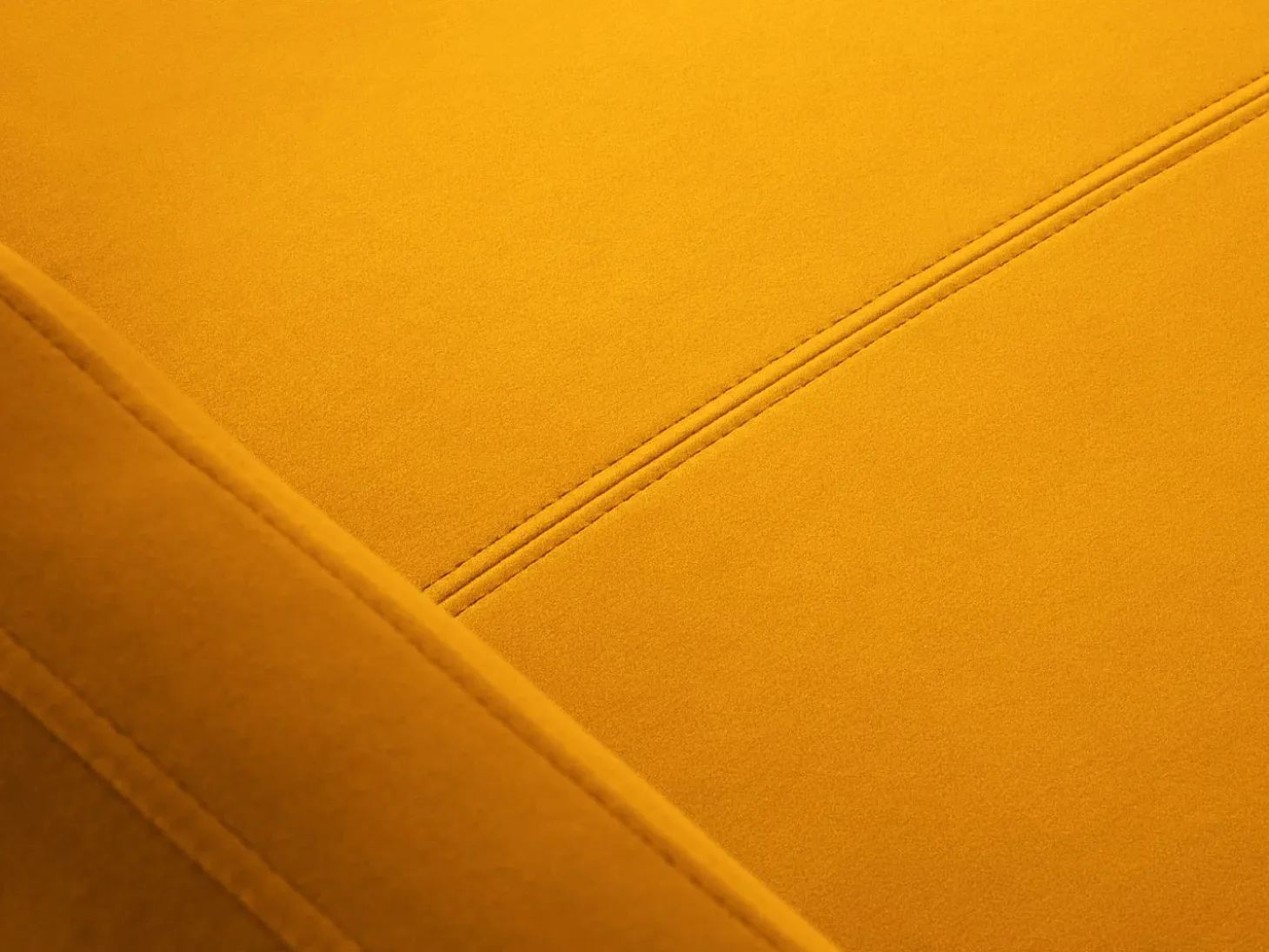 CXL by Christian Lacroix - Sofá-cama de canto direito "Yanis" 5 lugares em veludo amarelo - 280x170x80cm