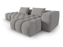 CXL by Christian Lacroix - Sofá modular de canto direito "Lorella" 4 lugares em tecido estrutural bege escuro - 265x145x70cm