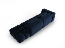 CXL by Christian Lacroix - Sofá modular direito "Lorella" 3 lugares em veludo azul real - 265x85x70cm