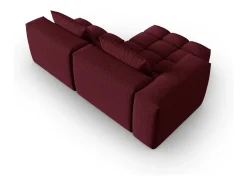CXL by Christian Lacroix - Sofá modular de canto esquerdo "Lorella" 3 lugares em tecido estrutural bordeaux - 205x145x70cm