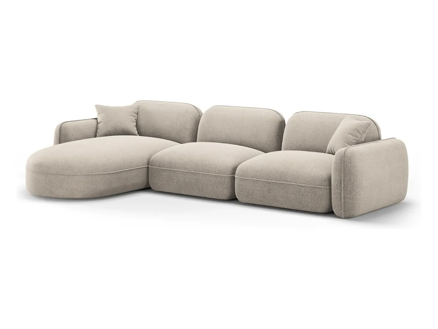 CXL by Christian Lacroix - Sofá modular de canto esquerdo "Lucien" 4 lugares em veludo bege escuro - 320x165x70cm