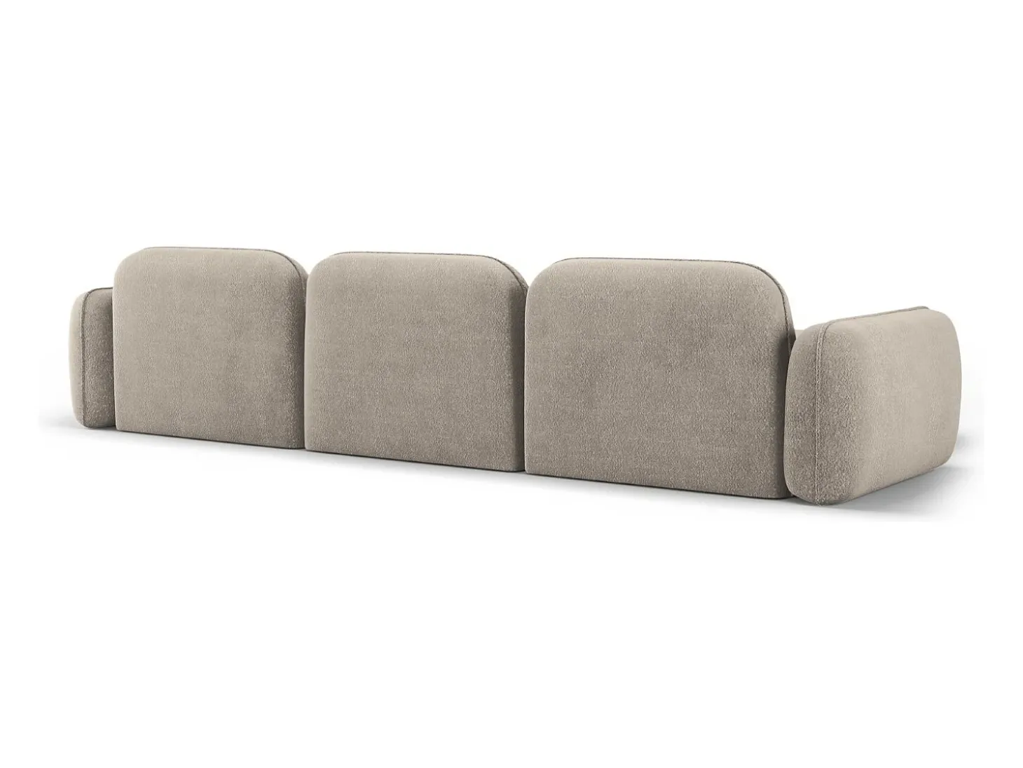CXL by Christian Lacroix - Sofá modular de canto esquerdo "Lucien" 4 lugares em veludo bege escuro - 320x165x70cm