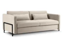 CXL by Christian Lacroix - Sofá-cama "Yanis" 3 lugares em veludo bege - 202x102x80cm