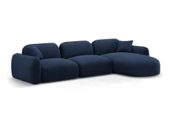 CXL by Christian Lacroix - Sofá modular de canto direito "Lucien" 4 lugares em veludo azul escuro - 320x165x70cm