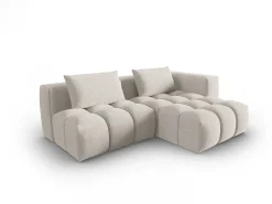 CXL by Christian Lacroix - Sofá modular de canto direito "Lorella" 3 lugares em tecido estrutural bege - 205x145x70cm