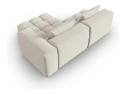 CXL by Christian Lacroix - Sofá modular de canto direito "Lorella" 3 lugares em tecido estrutural bege - 205x145x70cm