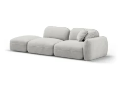 CXL by Christian Lacroix - Sofá modular virado para a esquerda "Lucien" 3 lugares em veludo cinza claro - 295x90x70cm