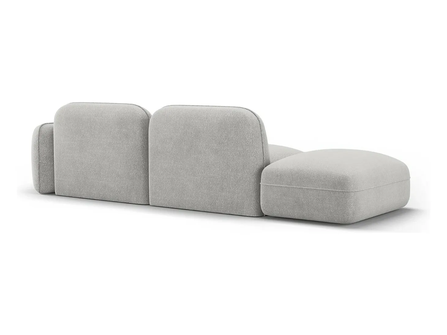 CXL by Christian Lacroix - Sofá modular virado para a esquerda "Lucien" 3 lugares em veludo cinza claro - 295x90x70cm