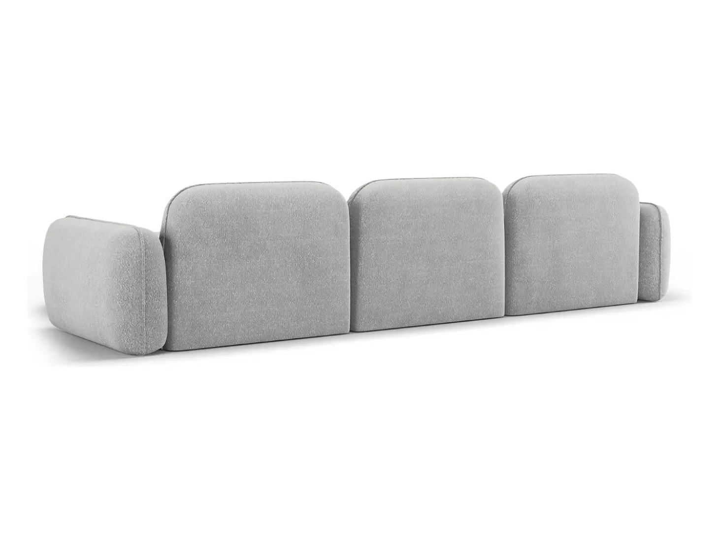 CXL by Christian Lacroix - Sofá modular de canto direito "Lucien" 4 lugares em veludo cinza claro - 320x165x70cm