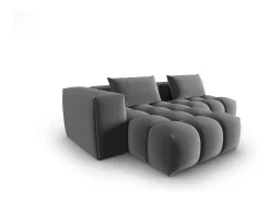 CXL by Christian Lacroix - Sofá modular de canto esquerdo "Lorella" 3 lugares em veludo cimento - 205x145x70cm