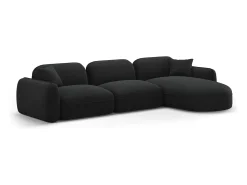 CXL by Christian Lacroix - Sofá modular de canto direito "Lucien" 4 lugares em veludo carvão - 320x165x70cm