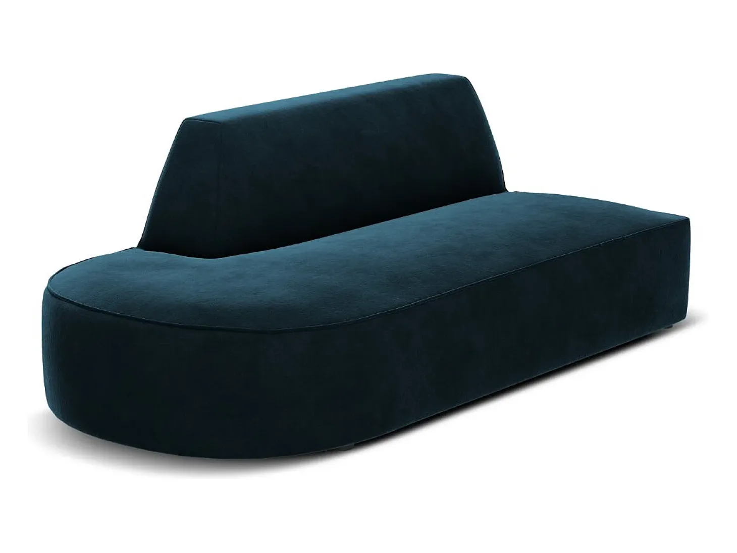 CXL by Christian Lacroix - Sofá modular virado para a esquerda "Charles" 2 lugares em veludo petróleo escuro - 181x93x69cm