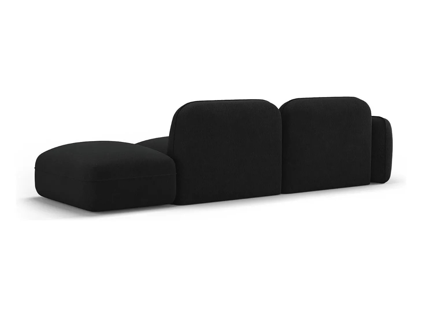 CXL by Christian Lacroix - Sofá modular direito "Lucien" 3 lugares em veludo carvão - 295x90x70cm