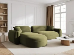 CXL by Christian Lacroix - Sofá modular de canto esquerdo "Lucien" 4 lugares em veludo verde claro - 275x165x70cm