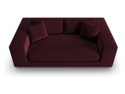 CXL by Christian Lacroix - Sofá "Tendance" 3 lugares em veludo vermelho escuro - 220x122x72cm