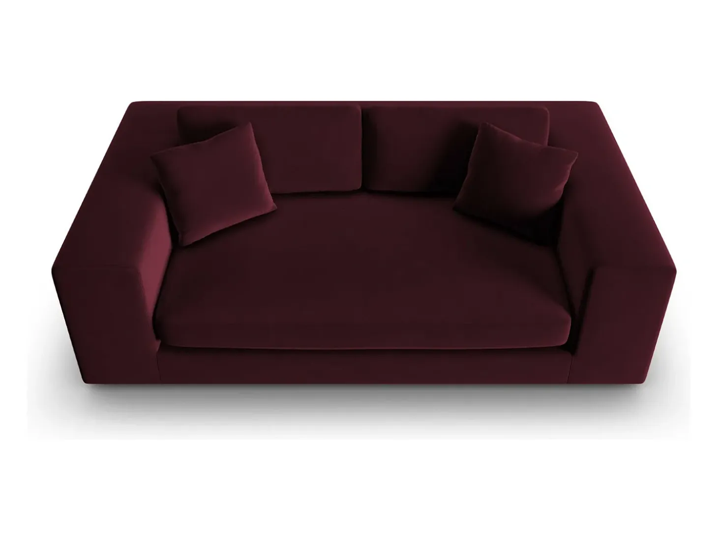 CXL by Christian Lacroix - Sofá "Tendance" 3 lugares em veludo vermelho escuro - 220x122x72cm