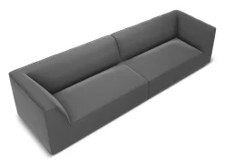 CXL by Christian Lacroix - Sofá "Charles" 4 lugares em veludo cinza escuro - 302x93x69cm