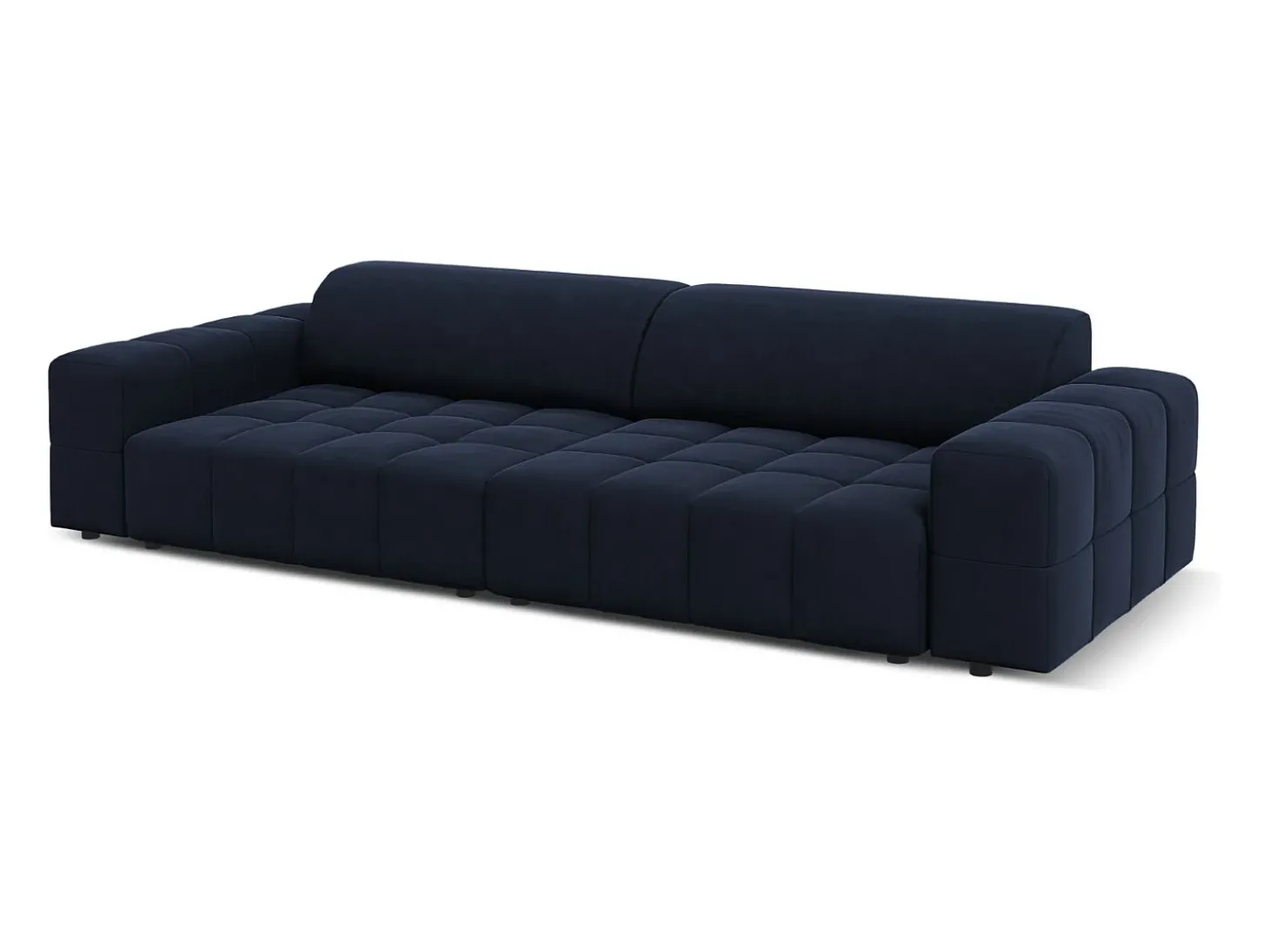 CXL by Christian Lacroix - Sofá "Luc" 4 lugares em veludo azul escuro - 244x102x70cm