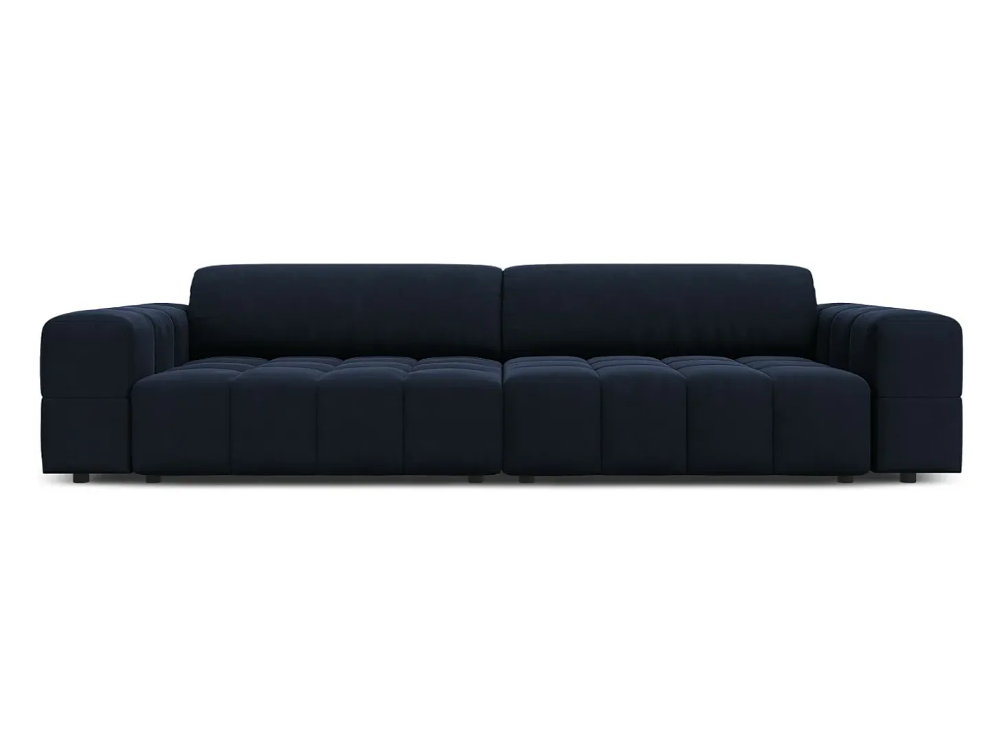 CXL by Christian Lacroix - Sofá "Luc" 4 lugares em veludo azul escuro - 244x102x70cm
