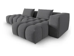 CXL by Christian Lacroix - Sofá modular de canto direito "Lorella" 4 lugares em tecido estrutural cinza - 265x145x70cm