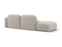 CXL by Christian Lacroix - Sofá modular virado para a esquerda "Lucien" 3 lugares em veludo bege claro - 295x90x70cm