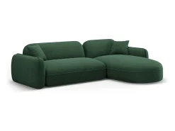 CXL by Christian Lacroix - Sofá modular de canto direito "Lucien" 4 lugares em veludo verde - 275x165x70cm