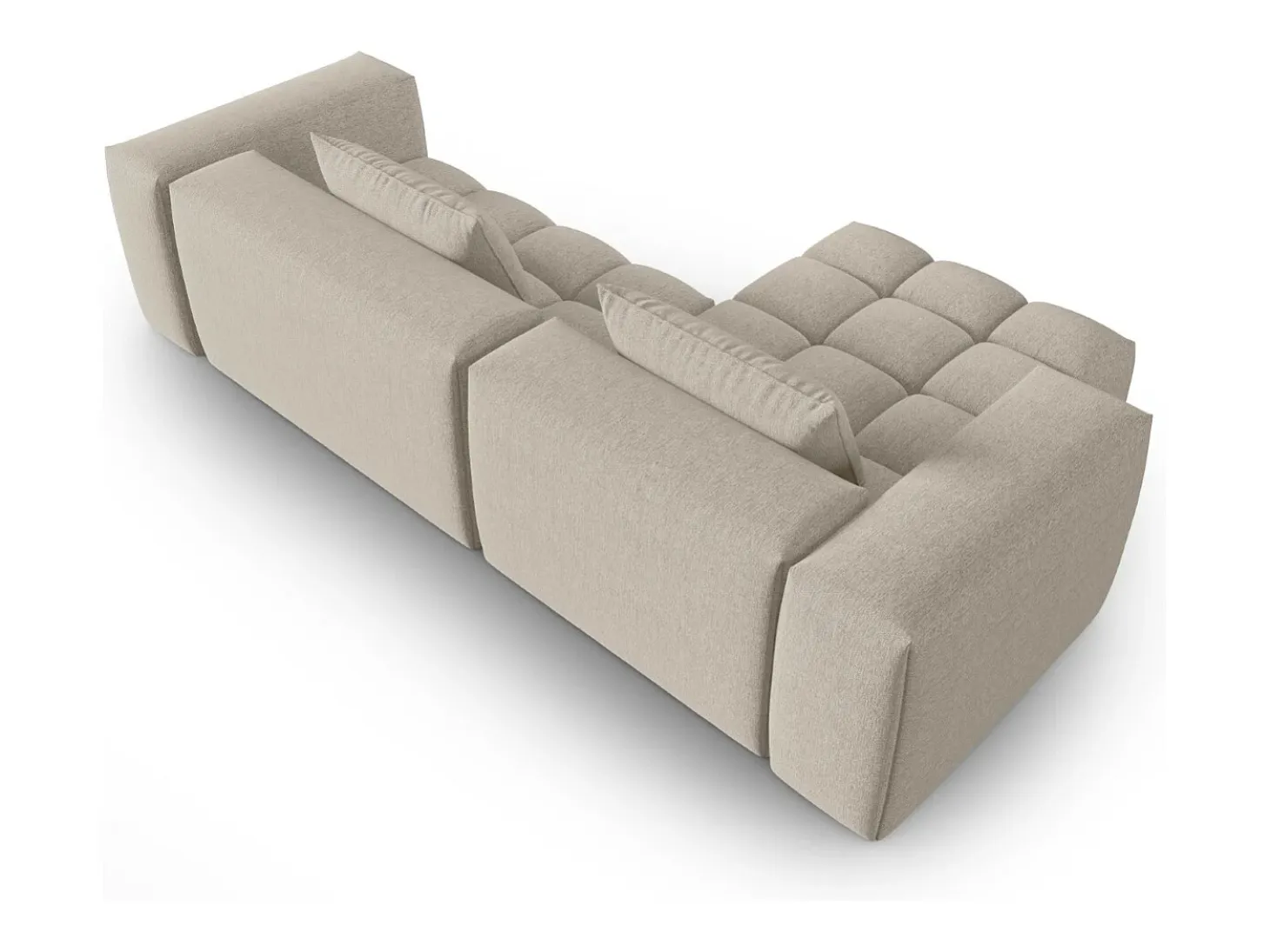 CXL by Christian Lacroix - Sofá modular de canto esquerdo "Lorella" 3 lugares em tecido estrutural areia - 260x145x70cm