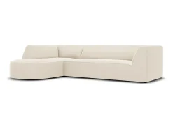 CXL by Christian Lacroix - Sofá de canto esquerdo "Charles" 4 lugares em veludo bege - 273x180x69cm