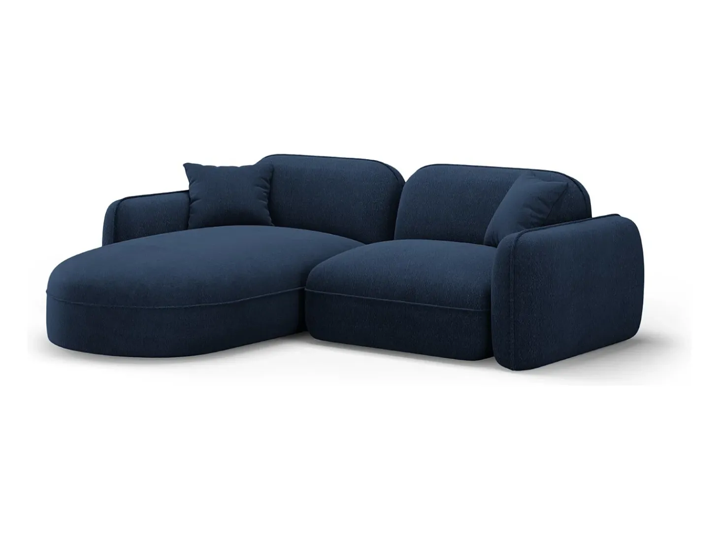 CXL by Christian Lacroix - Sofá modular de canto esquerdo "Lucien" 3 lugares em veludo azul escuro - 230x165x70cm